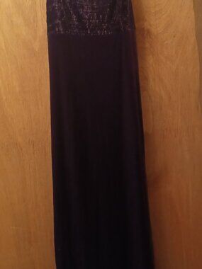 M Studio Women's Valvet Purple Satin Dress